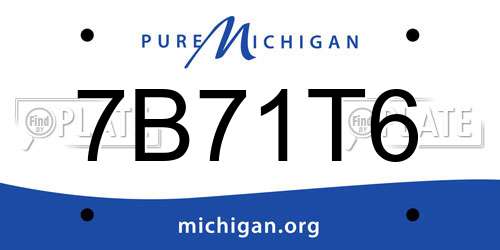 7B71T6 Michigan License Plate
