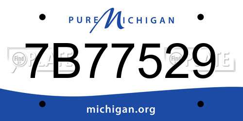 7B77529 Michigan License Plate