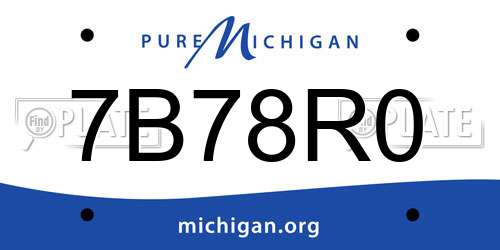 7B78R0 Michigan License Plate