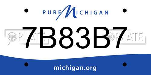 7B83B7 Michigan License Plate