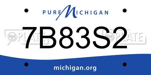 7B83S2 Michigan License Plate