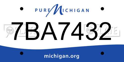 7BA7432 Michigan License Plate