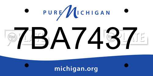 7BA7437 Michigan License Plate