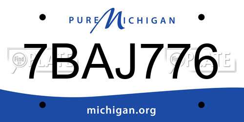 7BAJ776 Michigan License Plate