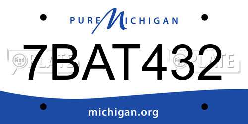 7BAT432 Michigan License Plate