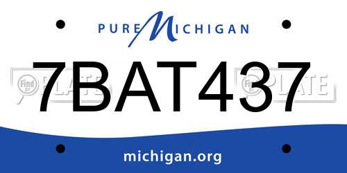 7BAT437 Michigan License Plate