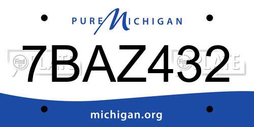 7BAZ432 Michigan License Plate