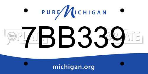 7BB339 Michigan License Plate