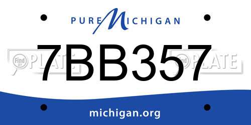 7BB357 Michigan License Plate
