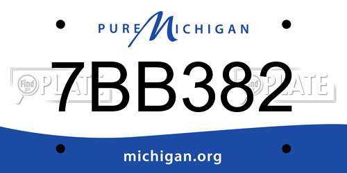 7BB382 Michigan License Plate