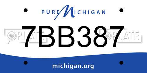 7BB387 Michigan License Plate