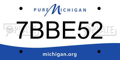 7BBE52 Michigan License Plate