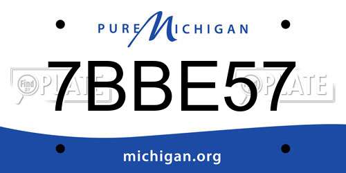 7BBE57 Michigan License Plate