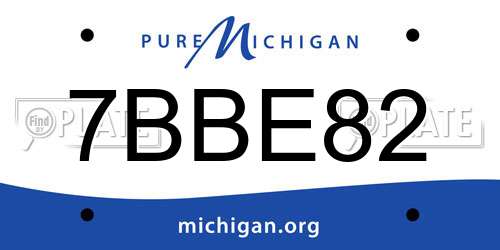 7BBE82 Michigan License Plate