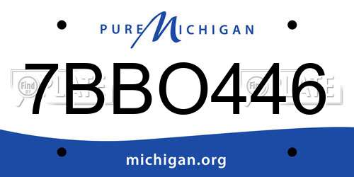 7BBO446 Michigan License Plate
