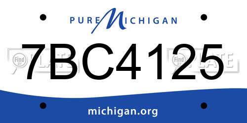 7BC4125 Michigan License Plate