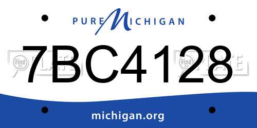7BC4128 Michigan License Plate