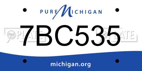 7BC535 Michigan License Plate
