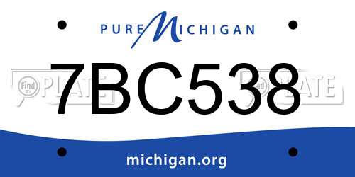7BC538 Michigan License Plate