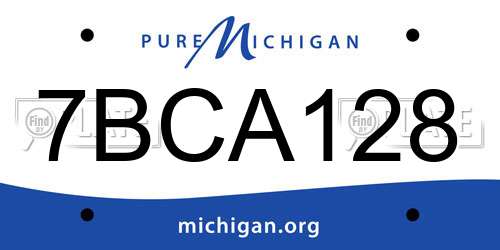 7BCA128 Michigan License Plate