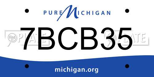 7BCB35 Michigan License Plate