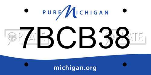 7BCB38 Michigan License Plate