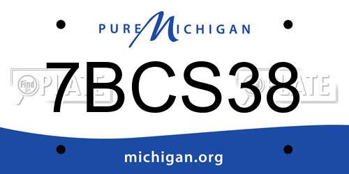 7BCS38 Michigan License Plate