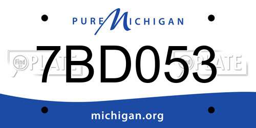 7BD053 Michigan License Plate