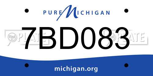 7BD083 Michigan License Plate