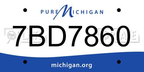 7BD7860 Michigan License Plate