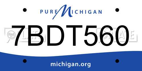 7BDT560 Michigan License Plate