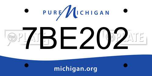 7BE202 Michigan License Plate