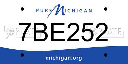 7BE252 Michigan License Plate