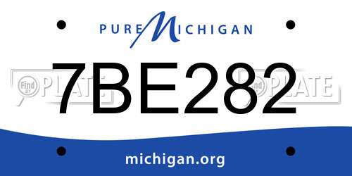 7BE282 Michigan License Plate