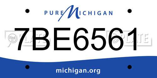 7BE6561 Michigan License Plate