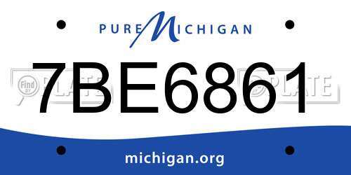 7BE6861 Michigan License Plate