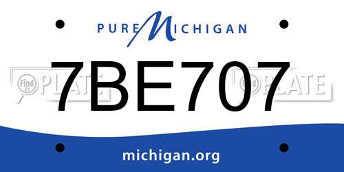 7BE707 Michigan License Plate