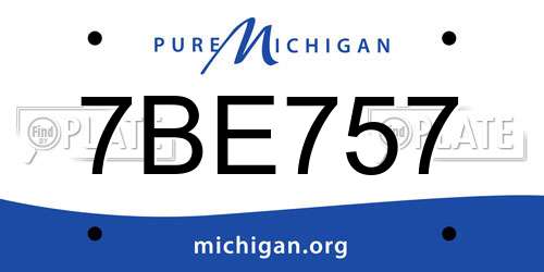 7BE757 Michigan License Plate