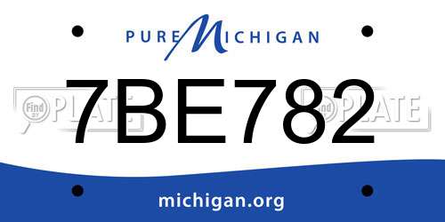 7BE782 Michigan License Plate