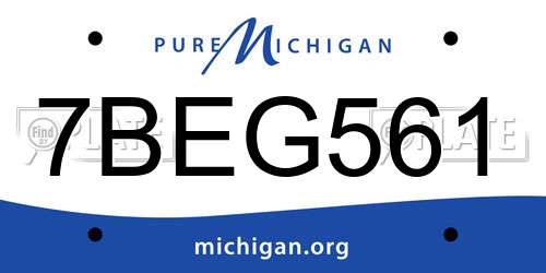 7BEG561 Michigan License Plate