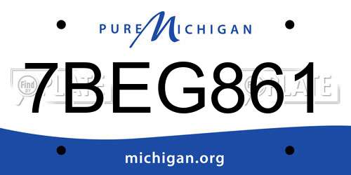 7BEG861 Michigan License Plate