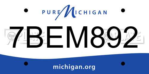 7BEM892 Michigan License Plate