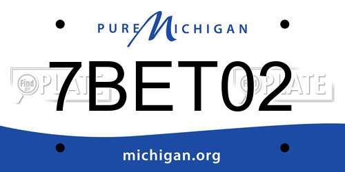 7BET02 Michigan License Plate