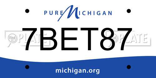 7BET87 Michigan License Plate