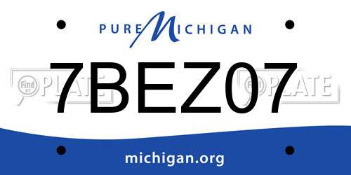 7BEZ07 Michigan License Plate