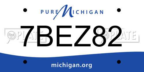 7BEZ82 Michigan License Plate