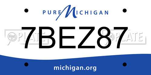 7BEZ87 Michigan License Plate