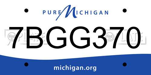 7BGG370 Michigan License Plate