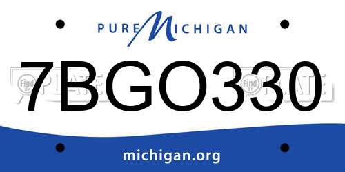7BGO330 Michigan License Plate