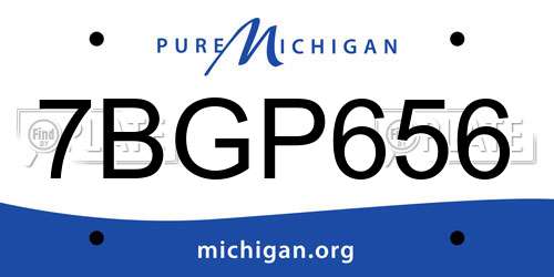 7BGP656 Michigan License Plate